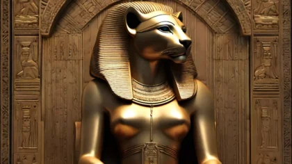 Сехмет — богиня войны, палящего солнца и яростной мести в Древнем Египте, богиня-львица в древнеегипетской мифологии